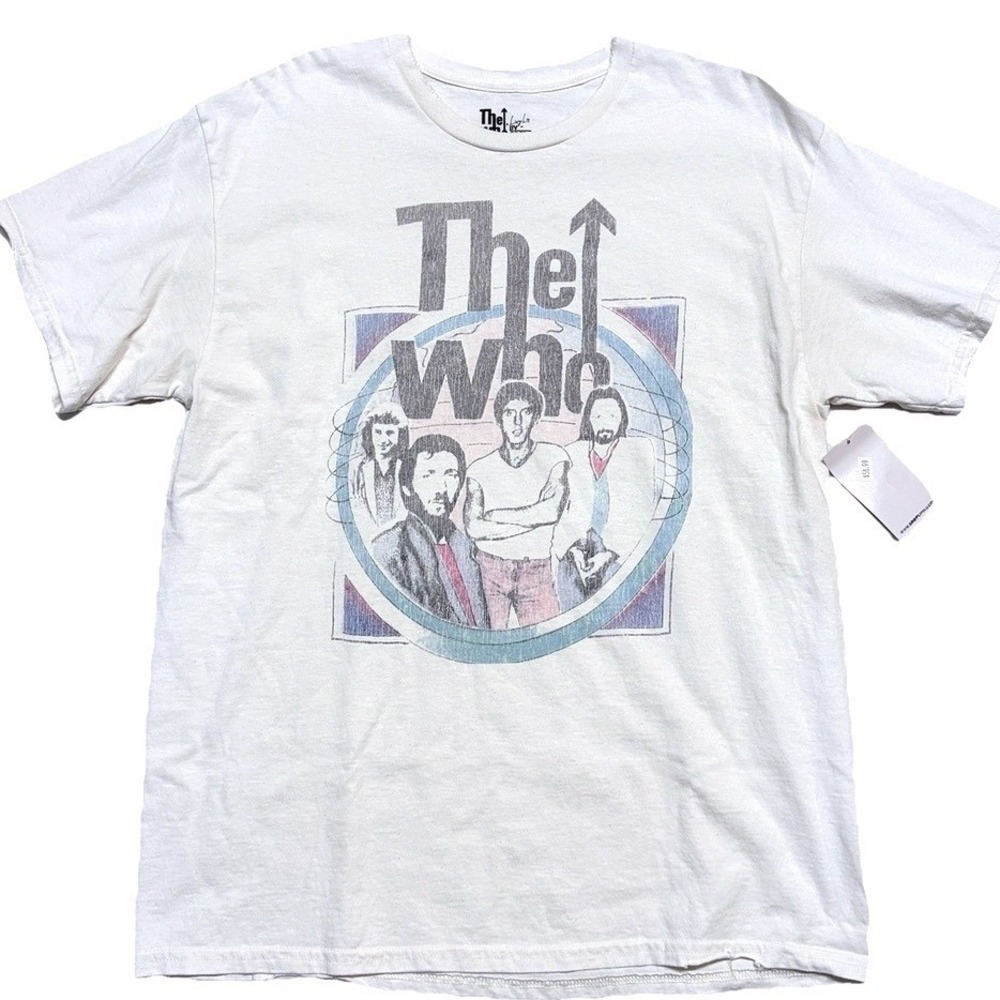 NWT The WHO Band T-Shirt Graphic Tee White Size M Thrifted By Livylu & Livgoods